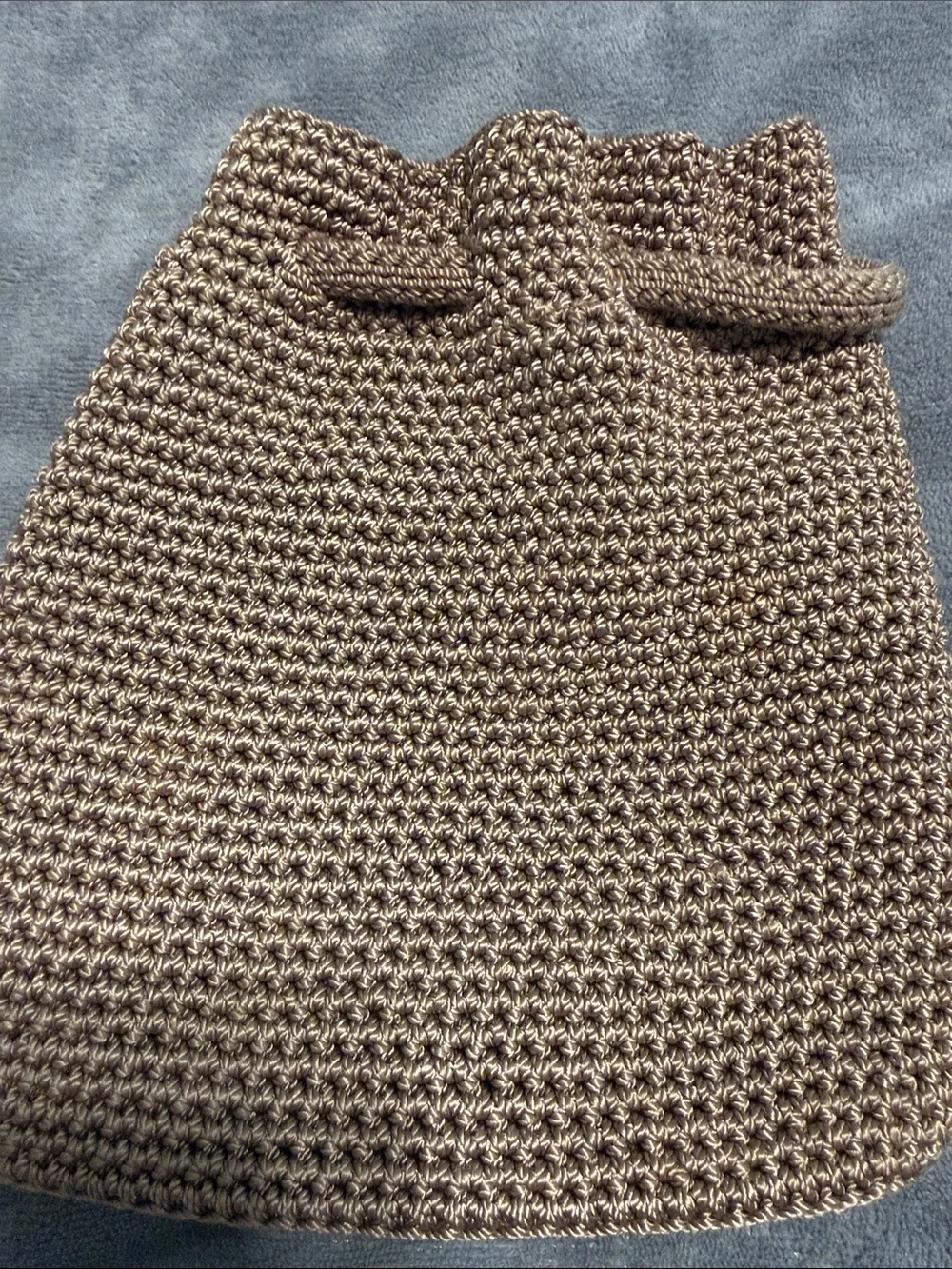 The Sak Crochet Drawstring Mini Backpack in Brown